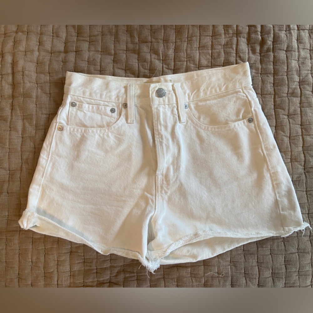 Madewell white denim shorts